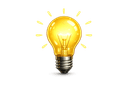 Light bulb ideas card icon
